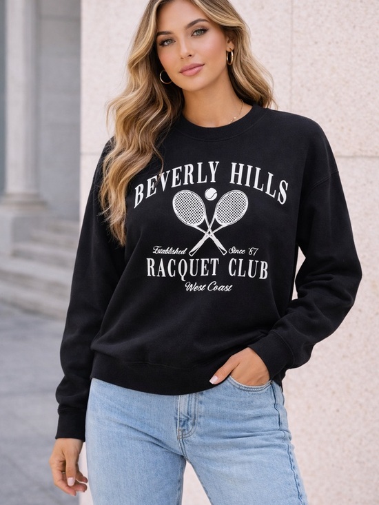 No Boundaries Tops - No Boundaries Black Graphic Crewneck Sweatshirt oversized- size Small